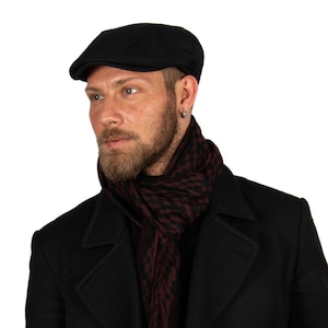 Black Water Resistant Flat Cap, Peaky Blinders Hat, Ultra Light Baker Boy Hat, Irish flat cap, Vegan Newsboy Cap,  Hatsquare Man Hat