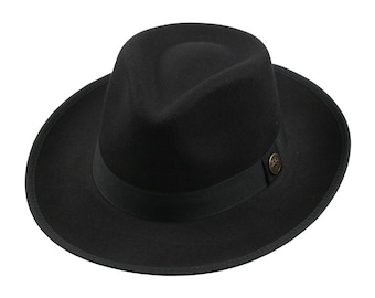 Vintage Pierre Cardin Black Felt Fedora | Classic French Designer Hat Vintage Pierre Cardin Black Felt Fedora - 70s Designer Hat  main image 2