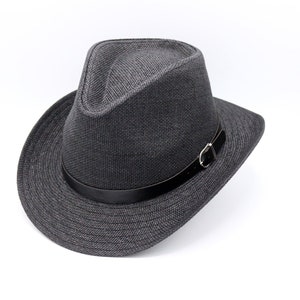 Black Summer Cowboy Cowgirl Hat,  Boho Cowboy Hat , Fedora Hats, Western Style Hat, Man Summer Hat, Women Summer Hat, Sun Hat, Beach Hat