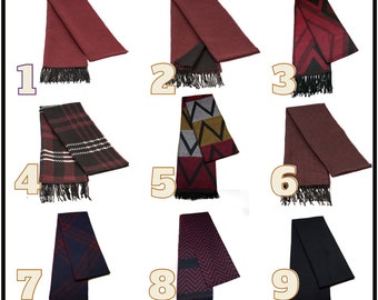 Burgundy Colors Wool Men Scarf, Suit Scarf, Scarves for Men, Winter Scarf, Wool Fabric Scarf, Birthday Gift, Christmas Gift, Groomsmen Scarf