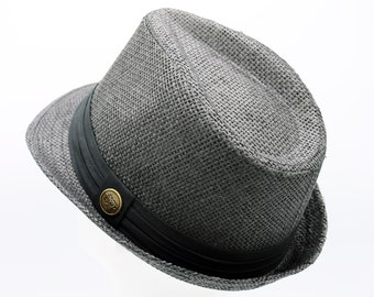 Chapéu de palha Fedora preto, chapéu de palha Fedora, chapéu de praia, chapéu de sol, chapéu Boho, chapéu de aba curta, chapéu de verão masculino, chapéu de palha feminino, presente de verão