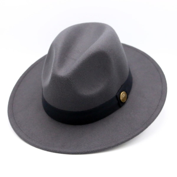 Chapeau Fedora gris foncé, Chapeau à bord raide en feutre végétalien, Chapeau d’hiver pour hommes, Chapeau à large bord pour femmes, Chapeau Fedora raide, Bord plat, Chapeau de demoiselle d’honneur