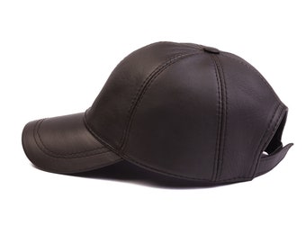 Dark Brown Leather Baseball Cap, Unisex Leather Hat, Adjustable Man Leather Baseball Cap, Women Baseball Cap, Sports Cap, Dad Hat