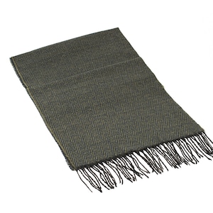 Green Herringbone Wool Men Scarf, Suit Scarf, Colorful Scarves for Men, Winter Scarf, Wool Fabric Scarf, Birthday Gift, Christmas Gift