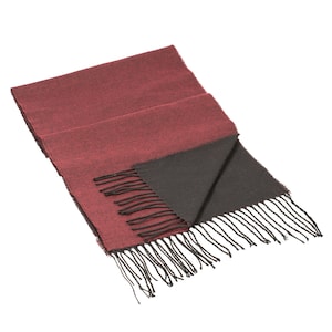 Burgundy Black Reversible Wool Men Scarf, Suit Scarf, Scarves for Men, Winter Scarf, Wool Fabric Scarf, Birthday Gift, Christmas Gift