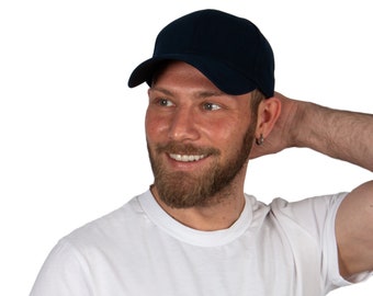 Dark Blue Cotton Fabric Baseball Cap, Hatsquare Baseball Hat,  Men Summer Adjustable Baseball Cap, Women Summer Hat, Sports Hat, Dad Cap