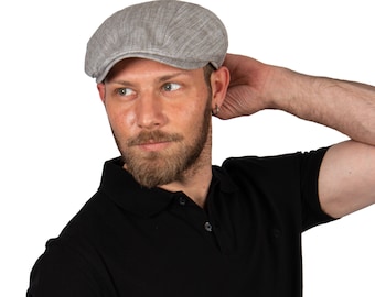 Casquette plate d'été en coton gris-vert/vert clair, style gavroche, casquette irlandaise, chapeau pour homme, style Ivy League, style Gatsby printanier