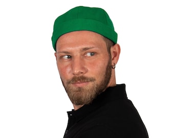 Groene katoenen Docker hoed, zomer man muts cap, matroos militaire randloze hoed, katoenen streetwear schedel cap, stoffen dokwerker hoed