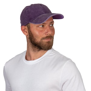 Purple Cotton Baseball Cap, Hatsquare Baseball Hat, Pigment Dyed Cap, Men Summer Hat, Adjustable Baseball Cap, Women Summer Hat, Sports Cap