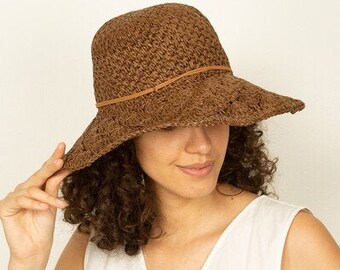Brown summer hat Clearance
