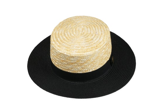 Cappello Di Paglia Gondoliere - Boater Made In Italy Unisex Per Estate
