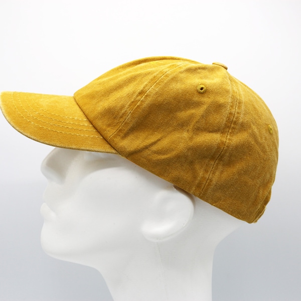 Yellow Cotton Baseball Cap, Baseball Hat, Pigment Dyed Cap, Men Summer Hat, Adjustable Baseball Cap, Women Summer Hat