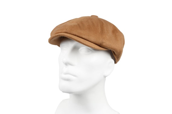 Camel Wool 8 Panels Newsboy Cap, Peaky Blinders Hat, Baker Boy Hat