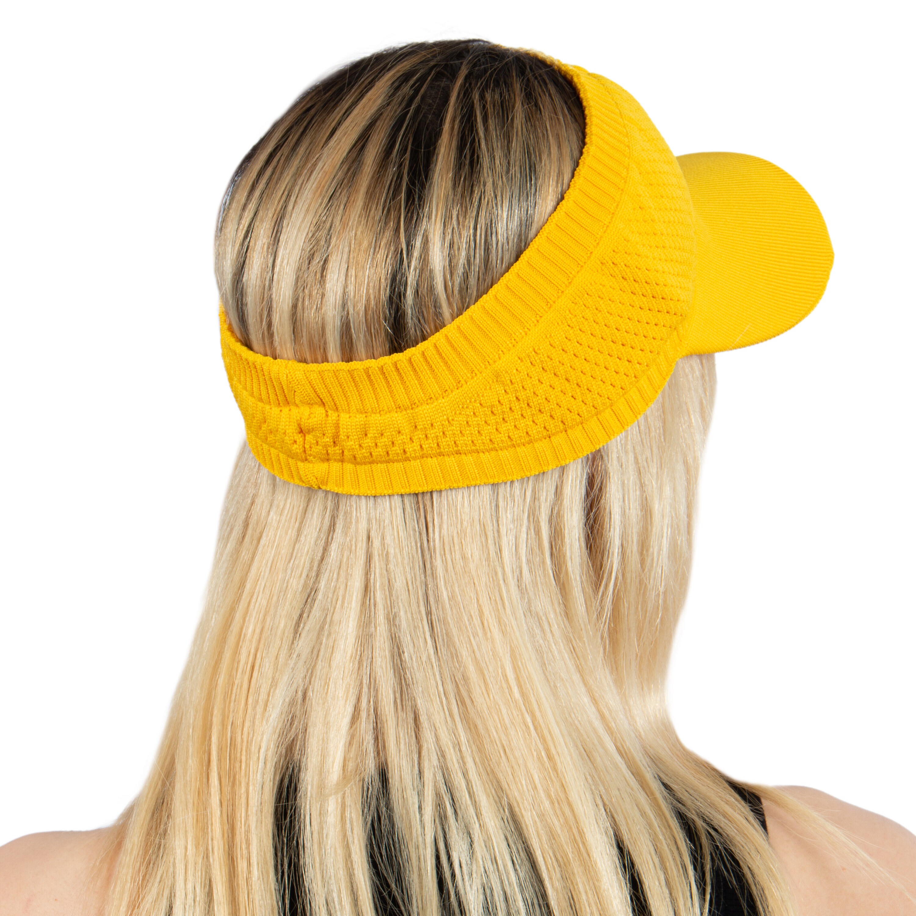 Yellow Mercerized Cotton Visor, Hatsquare Women Summer Hat 