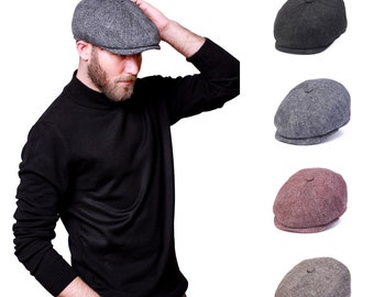 Herringbone Wool 8 Panels Newsboy Cap, Peaky Blinders Hat, Baker Boy Flat cap, Gatsby Hat, Groomsman Hat, Man Winter Hat, Paperboy Hat
