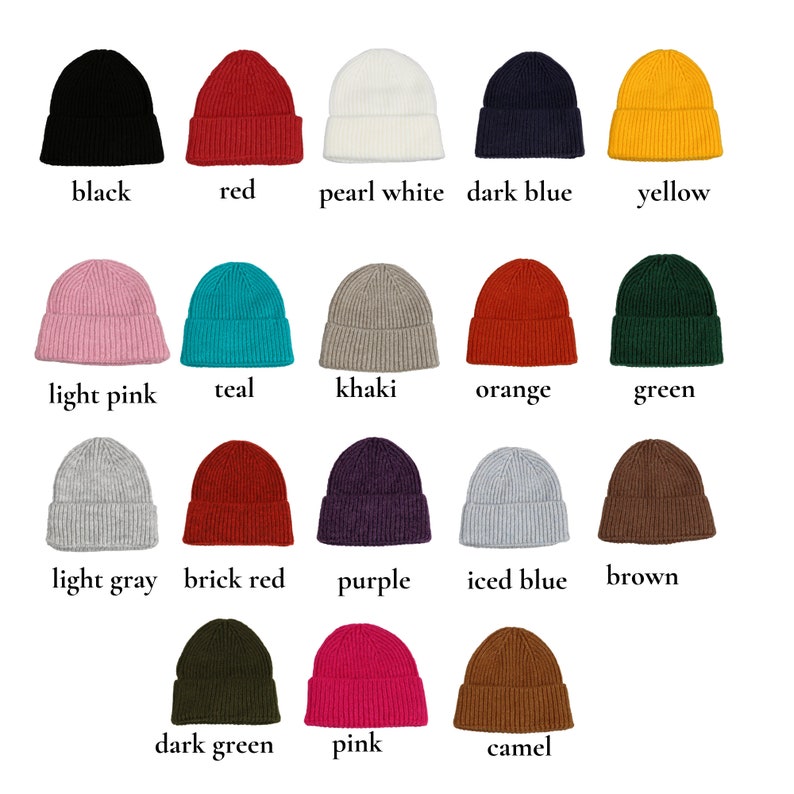 Gorra de gorro sin costuras unisex colorida, gorro unisex acrílico, gorro de invierno Hatsquare, gorra de calavera para hombre, gorro de punto con puños, gorra súper suave para mujer imagen 1