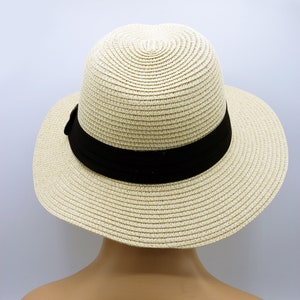 Beige Straw Panama Hat, Fedora Hat, Holiday Hat, Women Summer Hat ...