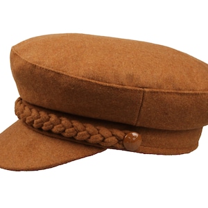 Camel Man Wool Fiddler Sailor Hat, Man Sailor Captain Hat, Skipper Officer Hat, Yachtsman Fisherman Cap, Man Cabbie Hat, Men Scarf Set