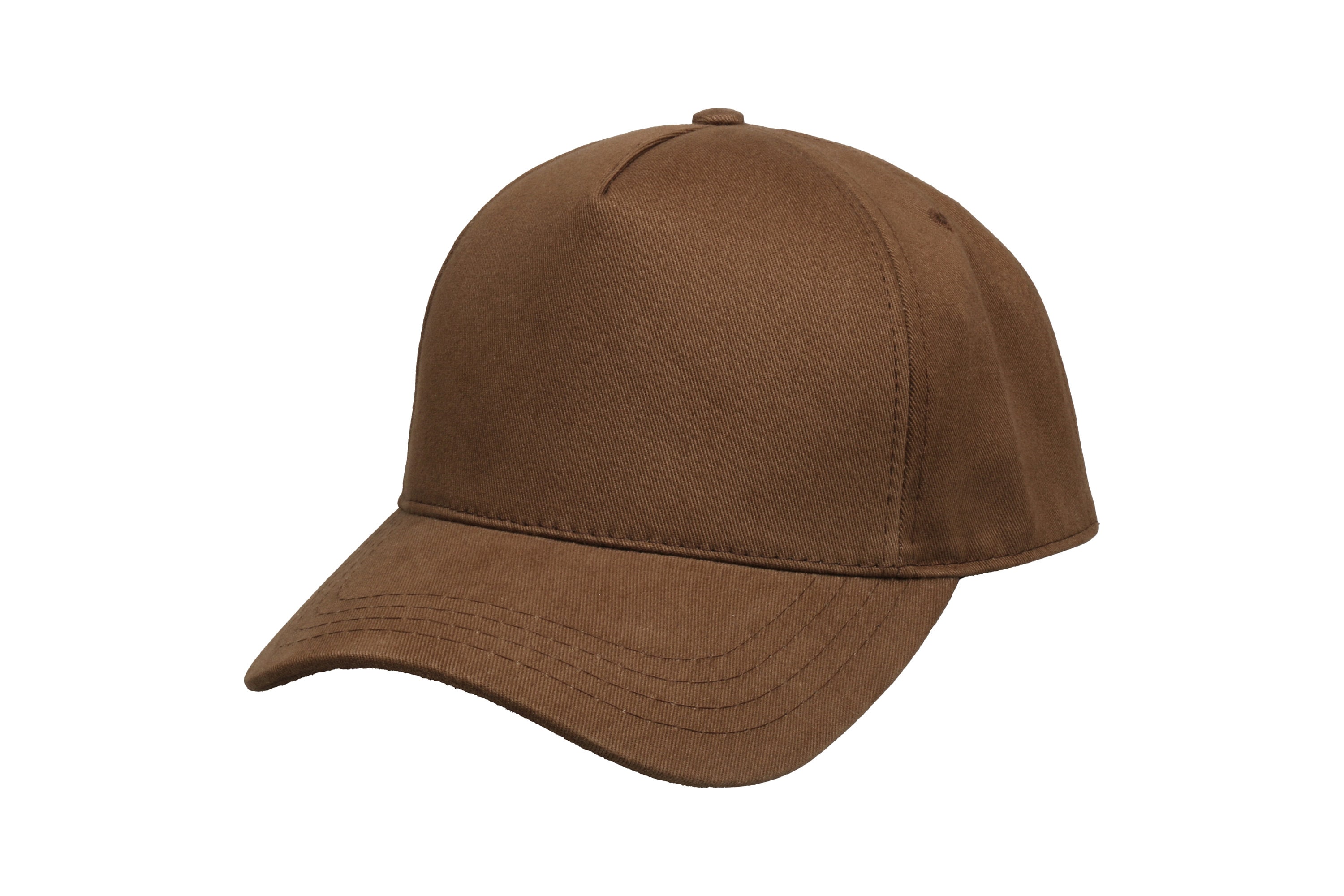 帽子 WEB LOGO 5 PANNEL BALL CAP [DARK BROWN] Dark Brown Cotton Fabric Baseball Cap, 5 Panel Baseball Hat