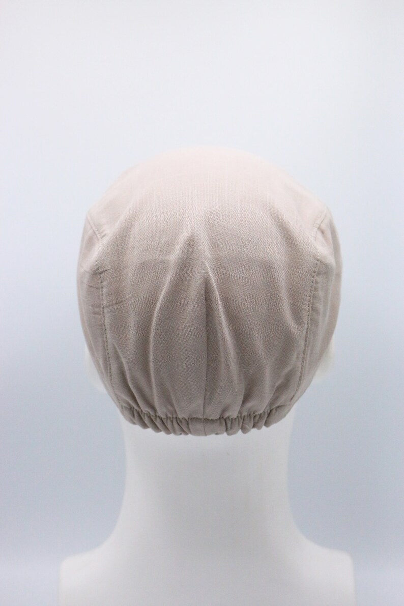 Beige Cotton Summer One Size Flat Cap, Peaky Blinders Hat, Baker Boy Hat,Irish flat cap, Gatsby Hat, Summer Men Hat, Ivy League Hat image 3