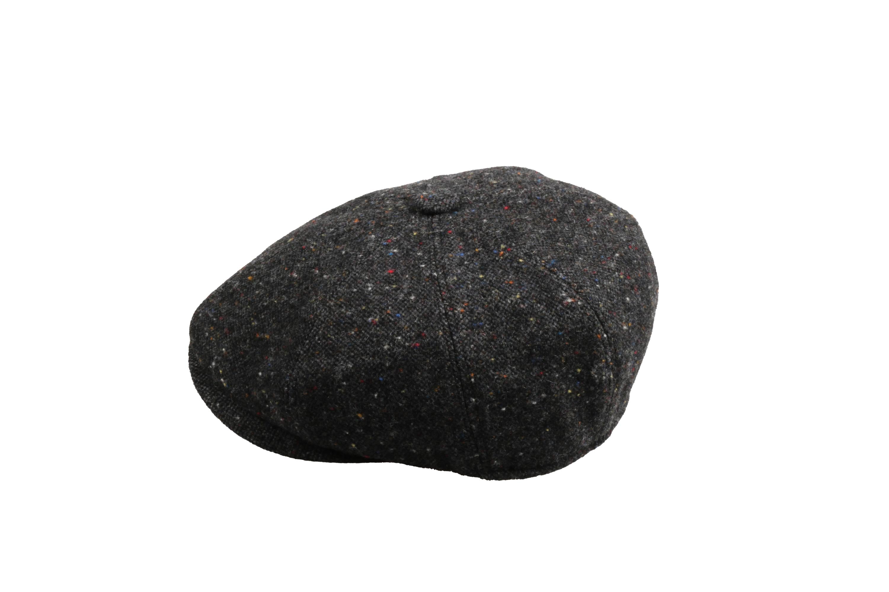 Black Tweed Wool 8 Panels Cap, Peaky Blinders Hat, Baker Boy Hat
