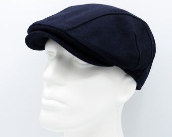 Dark Blue Wool Flat Cap, Peaky Blinders Hat, Baker Boy Wool Hat, Irish flat cap, Christmas Gift, Hatsquare Newsboy Cap, Man Scarf Gatsby Hat