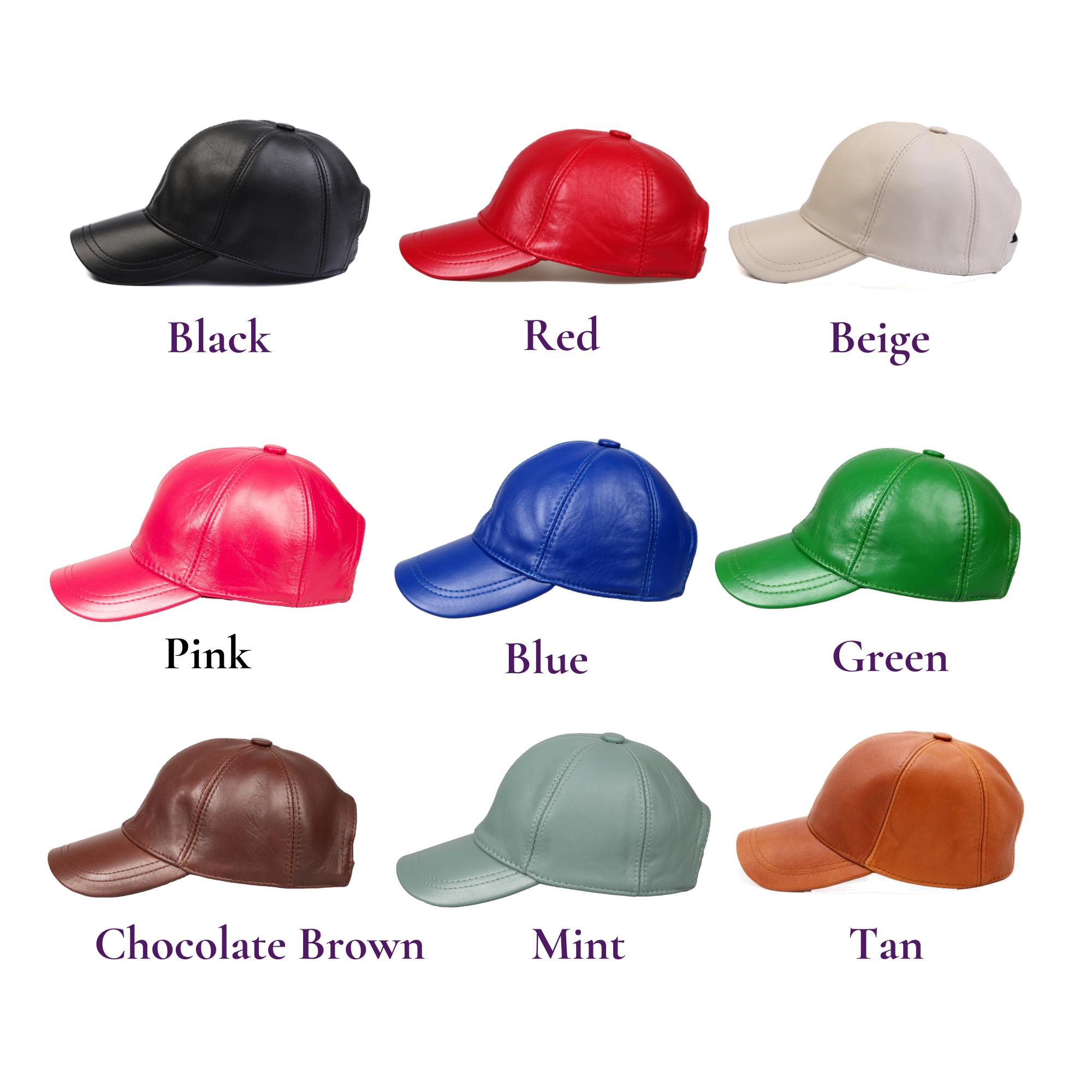 Black Leather Baseball Cap, Hatsquare Leather Hat