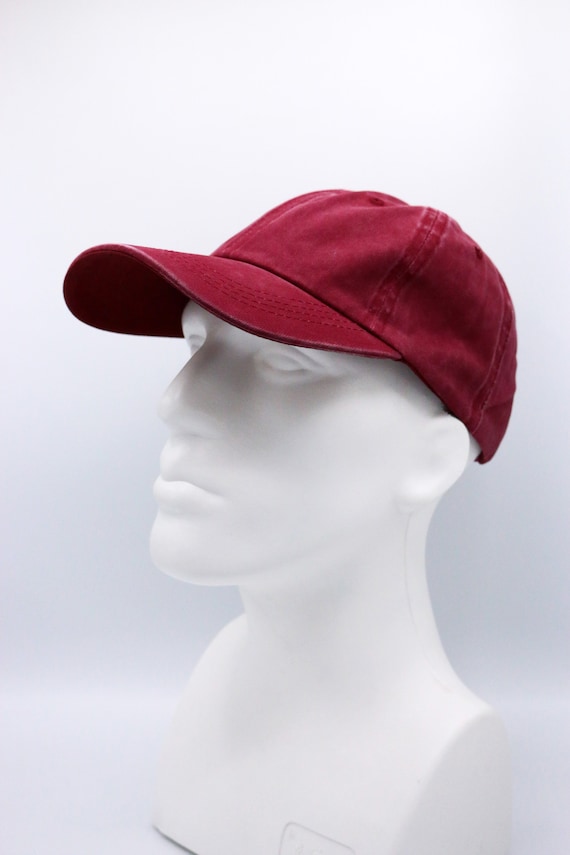 Red Cotton Summer Baseball Cap, Hatsquare Pigment Dyed Cap, Men Summer Hat, Adjustable Baseball Cap, Women Summer Hat, Sports Cap
