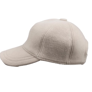 Beige Wool Blend Baseball Hat, Hatsquare Baseball Cap, Winter  Warm Hat, Men Baseball Cap, Adjustable Baseball, Sport Cap, Valentines Day