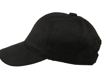 Schwarze Wollmischung Baseballmütze, Hatsquare Baseballmütze, Wintermütze, Warme Mütze, Männer Baseballmütze, Weihnachtsgeschenk, Sportmütze, Valentinstag