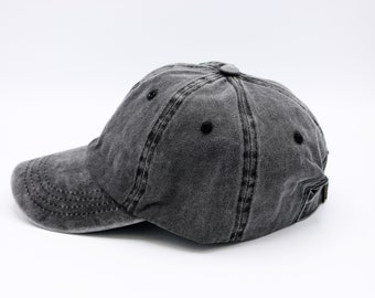 Black Cotton Baseball Cap, Baseball Hat, Pigment Dyed Cap, Men Summer Hat, Adjustable Baseball Cap, Women Summer Hat