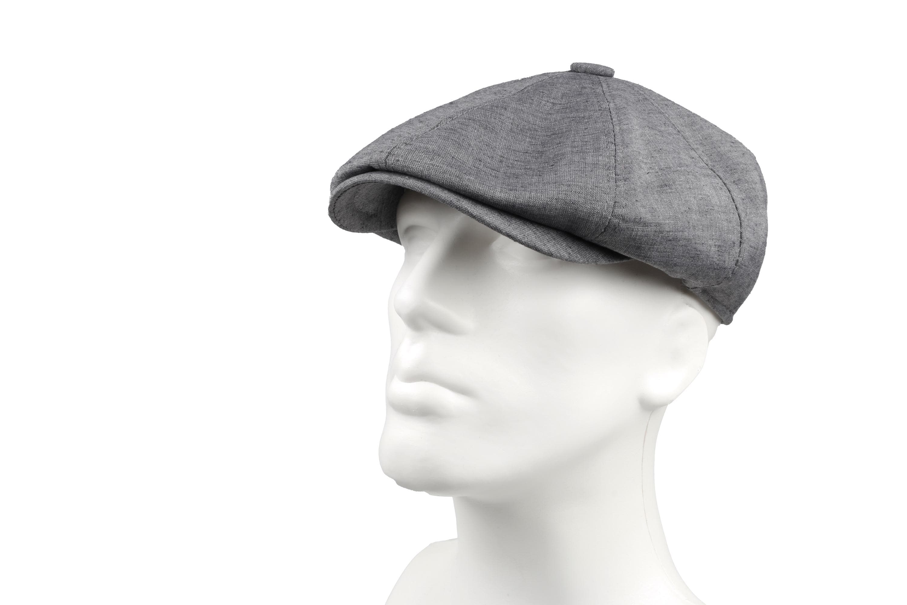 Dark Gray Linen Summer 8 Panel Newsboy Cap, Peaky Blinders Hat