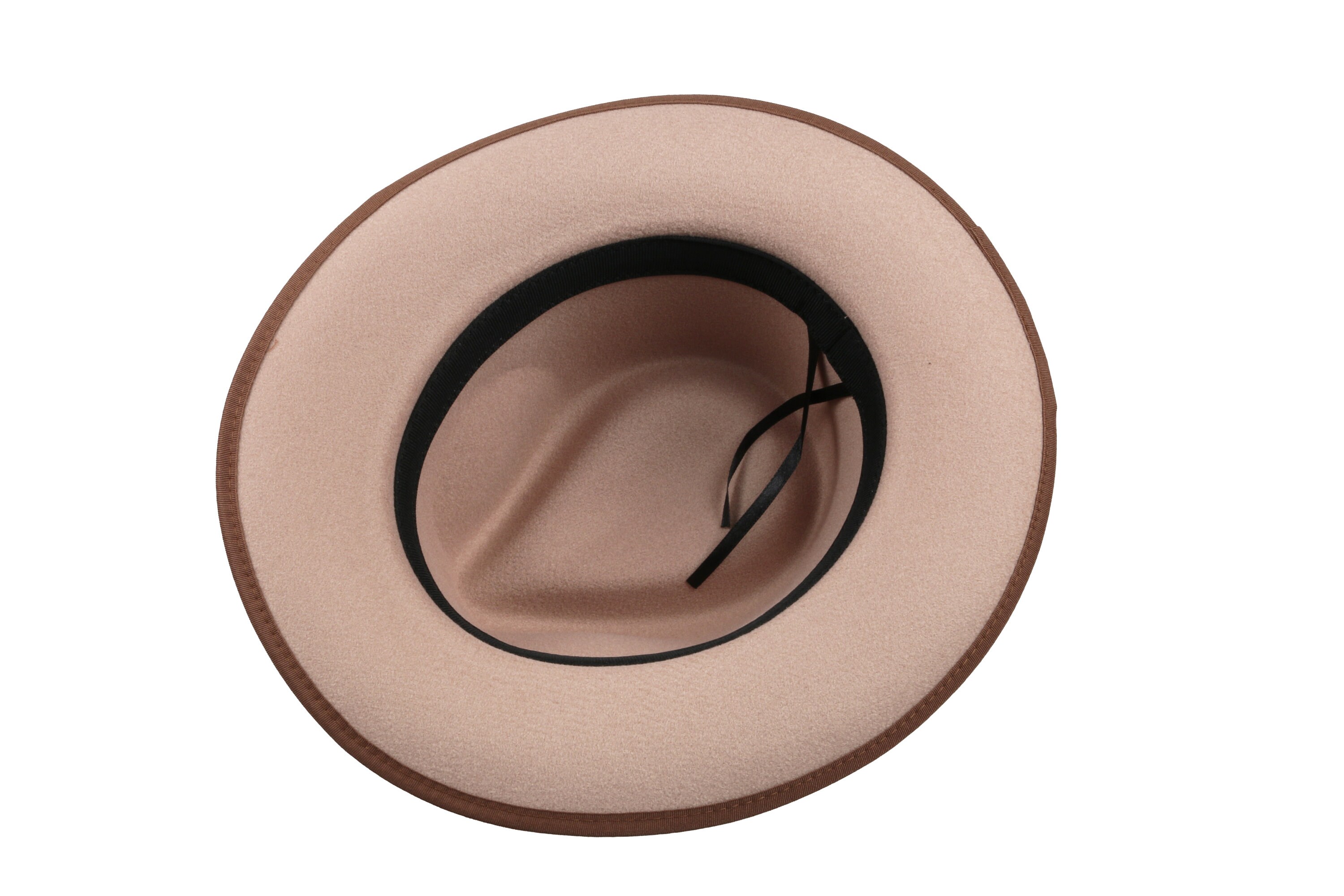 BARLEY Vegan Felt Fedora-MILK Milky Brown Vegan Felt Fedora Hat, Hatsquare Men Winter Hat  main image 2