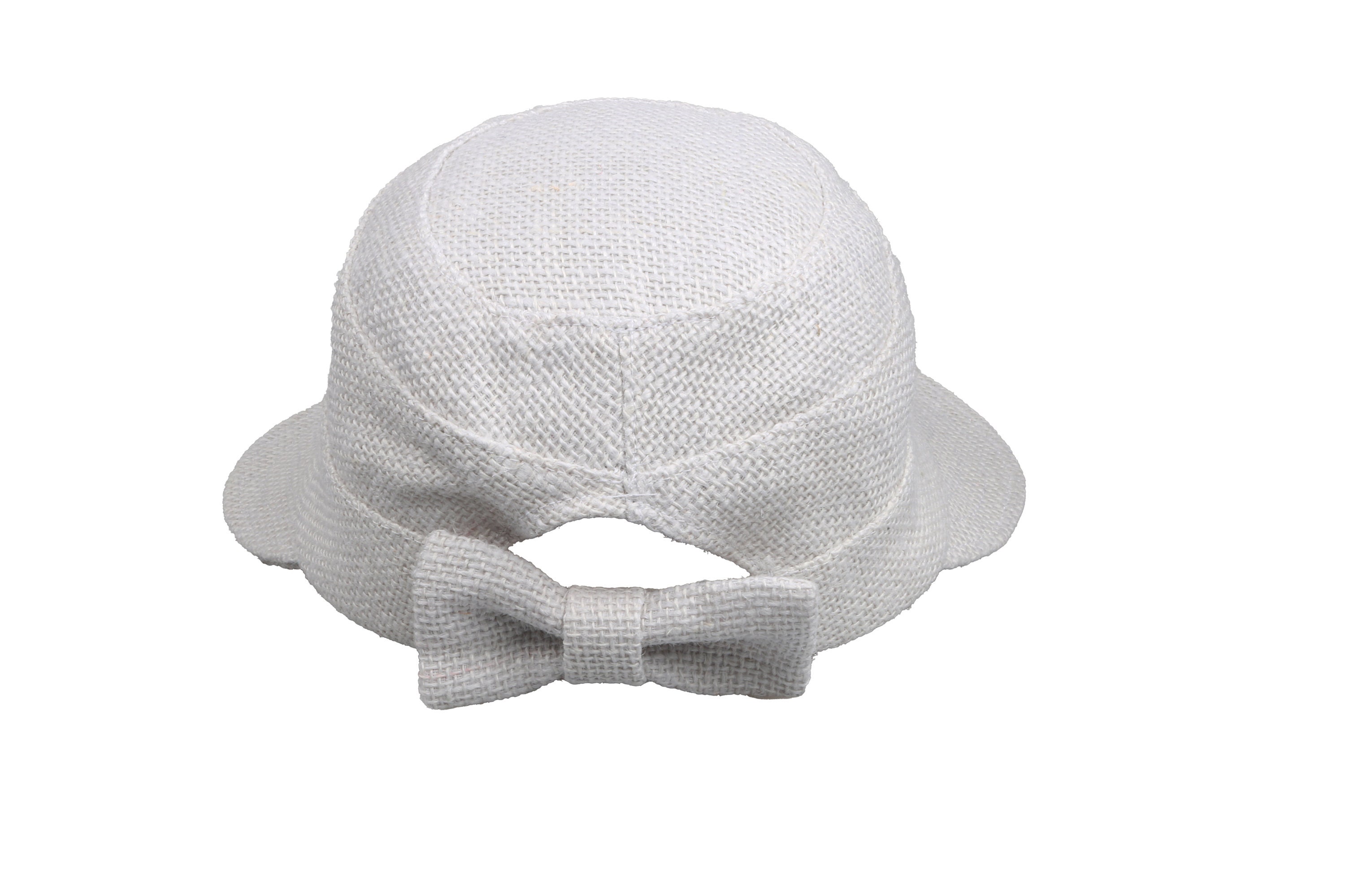 White Romantic Bow Style Wide Brim Jute Hat, Holiday Hat  display picture 1
