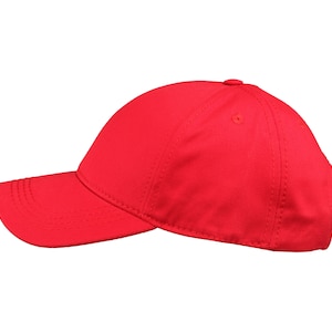 Red Cotton Fabric Classic Baseball Cap, Hatsquare 6 Panel Baseball Hat,  Men Summer Hat, Adjustable Baseball Cap, Women Summer Sports Hat