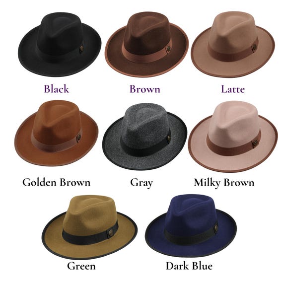 Brown Vegan Felt Fedora Hat, Hatsquare Men Winter Hat, Mid  display picture 1