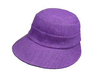 Purple Romantic Bow Style Wide Brim Jute Hat, Holiday Hat, Hatsquare Women Summer Hat, Beach Hat, Boho Hat, Foldable Sun Hat, Bridesmaid Hat