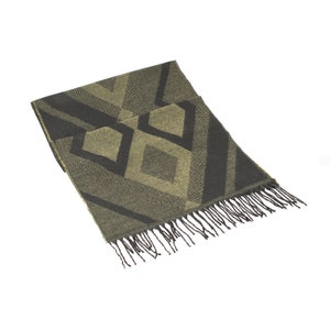 Geometric Pattern Wool Men Scarf, Hatsquare Suit Scarf, Scarves for Men, Winter Scarf, Wool Fabric Scarf, Birthday Gift, Christmas Gift