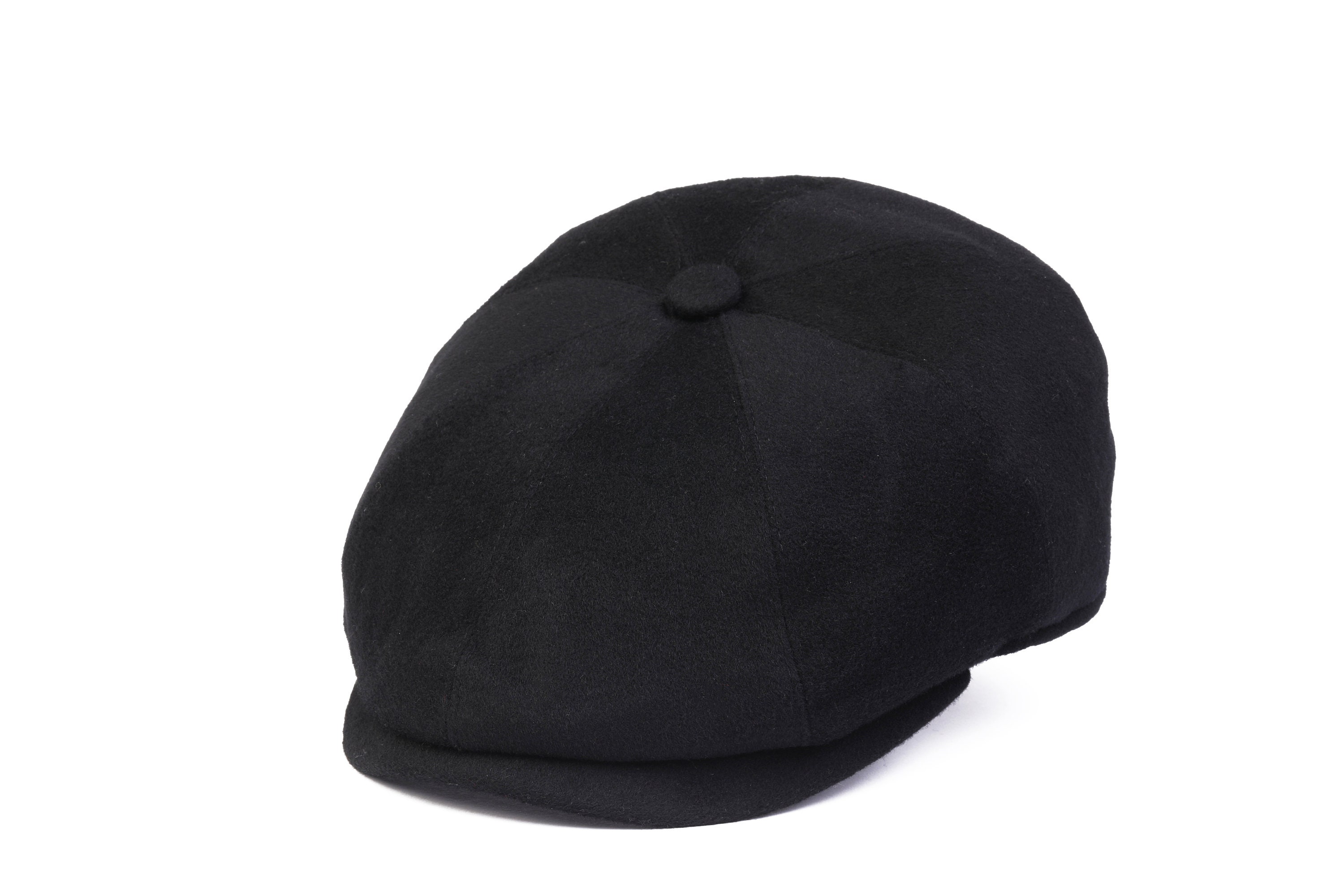 Black Wool 8 Panels Cap, Peaky Blinders Hat, Baker Boy Hat, Irish