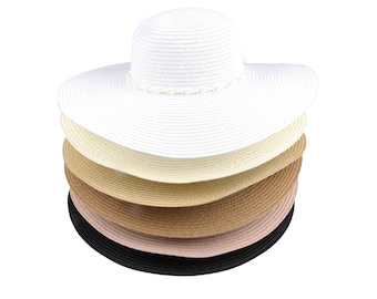Vintage White Cotton/straw Woven Leaf Print Floppy Sun Hat  display picture 2