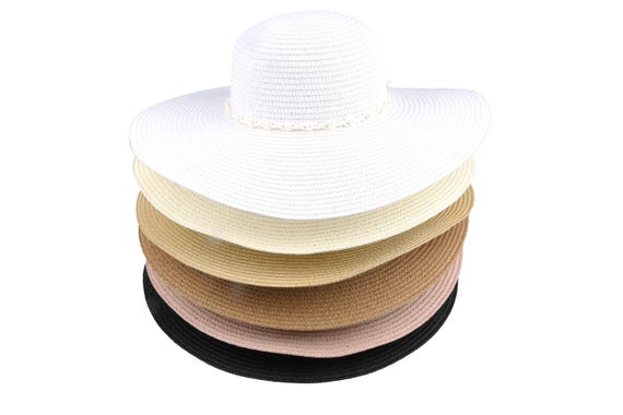 Beige Romantic Vintage Style Wide Brim Straw Hat, Bead and  display picture 2
