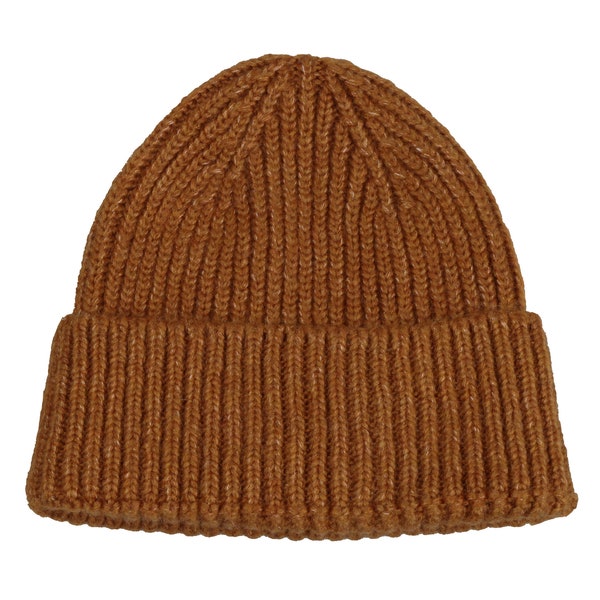 Casquette de bonnet unisexe sans couture Camel, bonnet unisexe en acrylique, bonnet d’hiver Hatsquare, casquette de crâne d’homme, bonnet en tricot à revers, bonnet super doux pour femmes