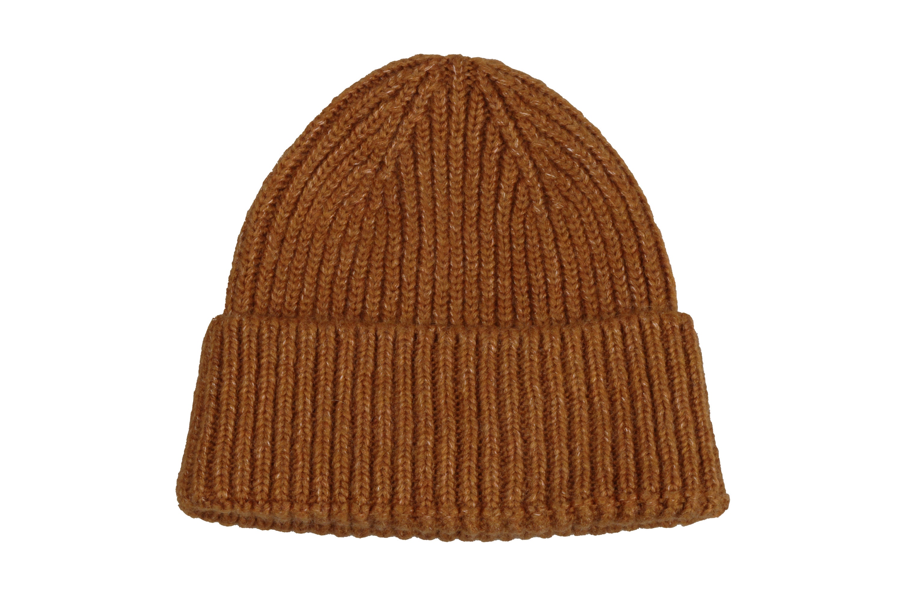 Unisex Camel Beanie Skull Cap with Drawstring Warm Winter Hats for Outdoor Skull Cap Beanie | Orange Knit Winter Hat – Socksmith main image 2