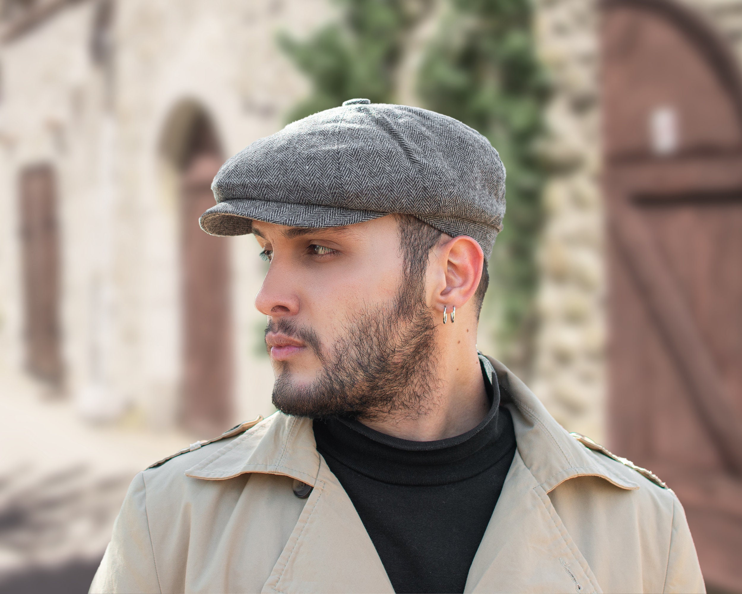 On Sale Light Brown Wool 8 Panels Cap Peaky Blinders Etsy Uk