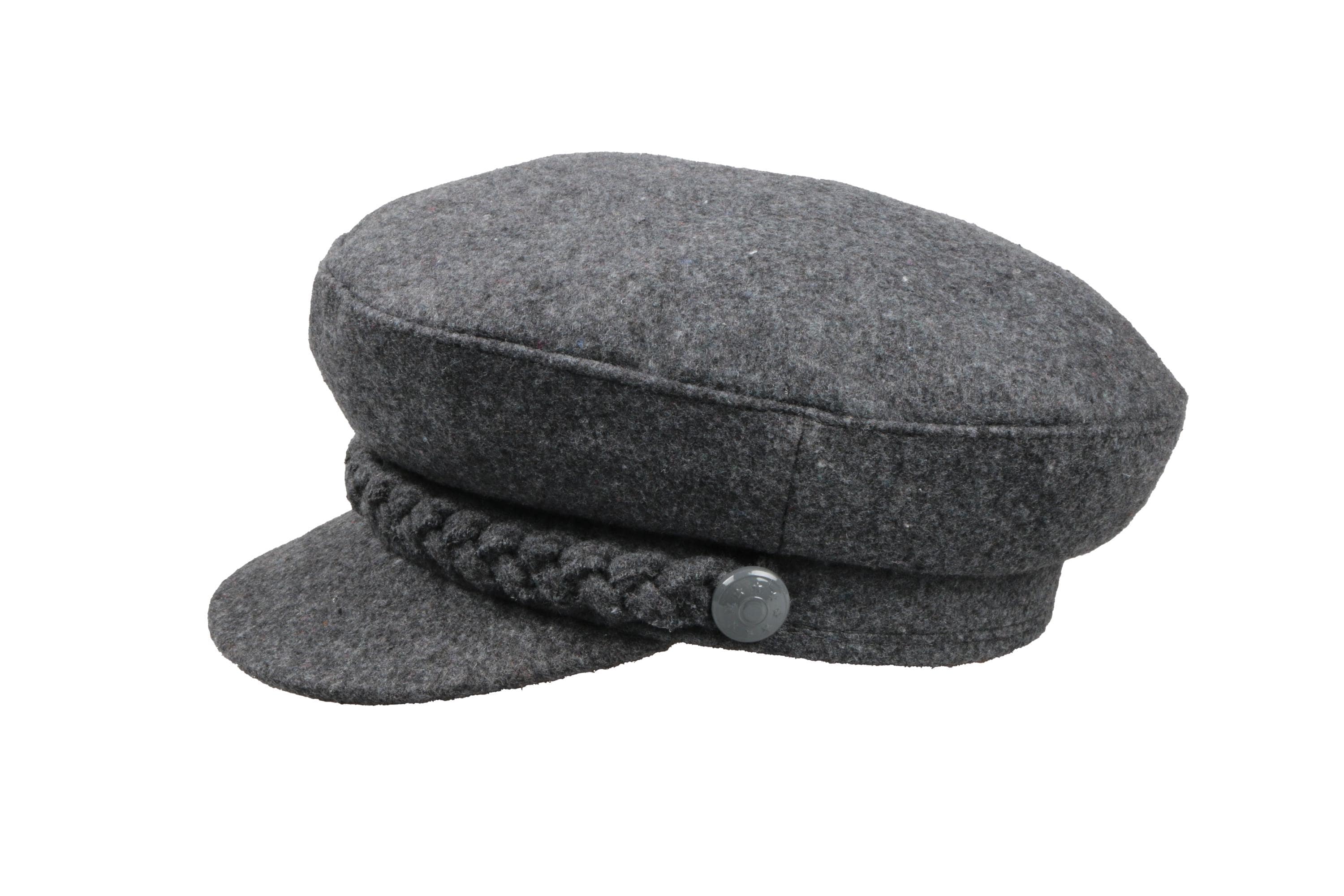 Dark Gray Man Wool Fiddler Sailor Hat, Man Sailor Captain