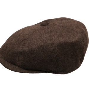 Dark Brown Wool 8 Panels Newsboy Cap, Peaky Blinders Hat, Baker Boy Hat, Irish flat Hatsquare Newsboy Cap, Men Scarf Set, Christmas Gift,