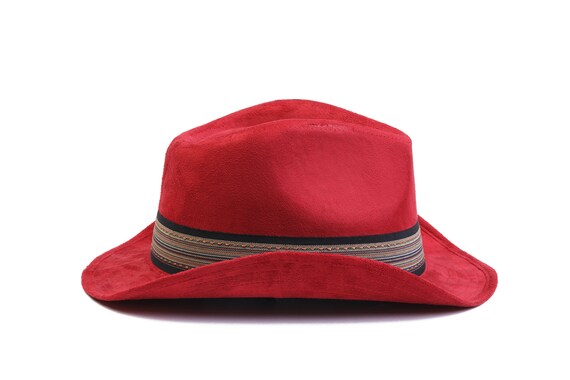 Red Cowgirl Hat, Cowboy Hat, Boho Cowboy Hat for Women, Winter Hat, Fedora Hats, Western Style Hat, Christmas Gift, Mothers Day Gift