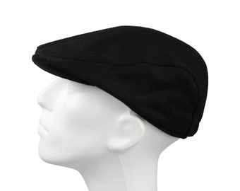 Schwarz 100% Wolle One-Size Schiebermütze, Peaky Blinders Hut, Hatsquare Baker Boy Hut, Männer Wintermütze, irische Schiebermütze, Newsboy Mütze, Männer Schal Set