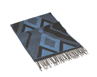 Bufanda de lana con patrón geométrico para hombre, bufanda de traje, bufandas para hombre, bufanda de invierno, bufanda de tela de lana, regalo de cumpleaños, regalo de Navidad