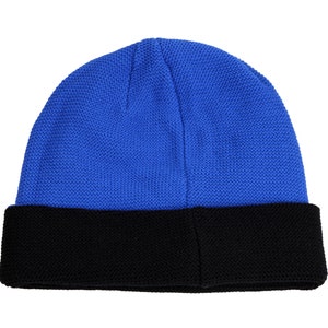 Blau Schwarz Beanie Cap, Acryl Reversible Unisex Beanie, Hatsquare Man Winter Beanie, Doppellagige Skull Cap, Winter Cuffed Strickmütze